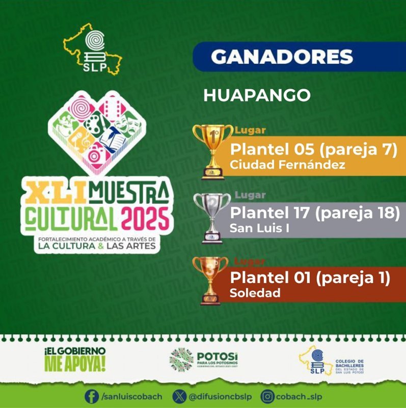 ¡Felicidades a los ganadores de la XLI Muestra Cul...