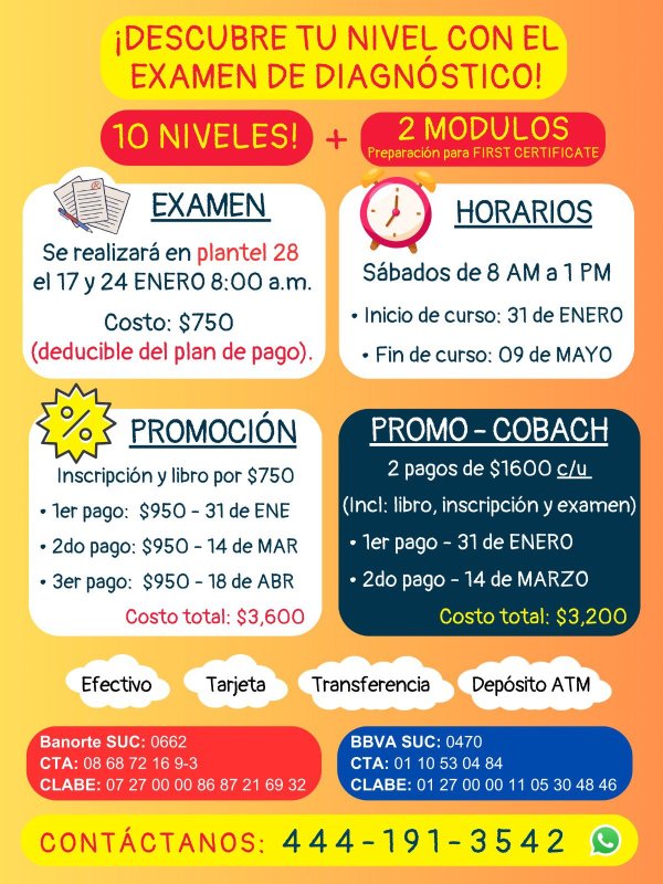 ¡ Colegio de Idiomas Cobach-Cambridge ! 