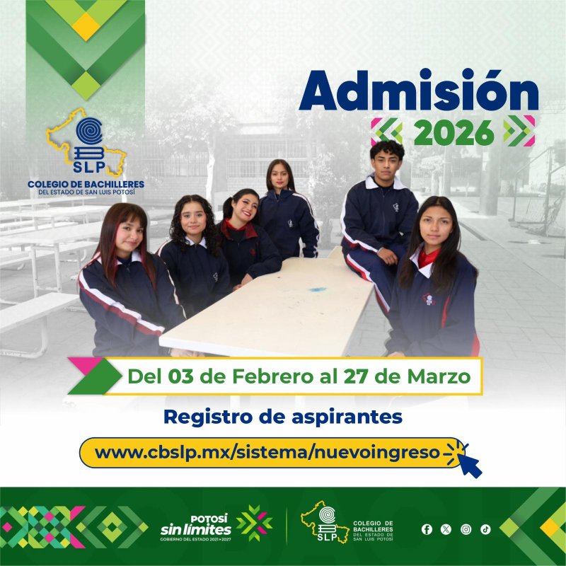  Admisión 2026 | COBACH SLP 